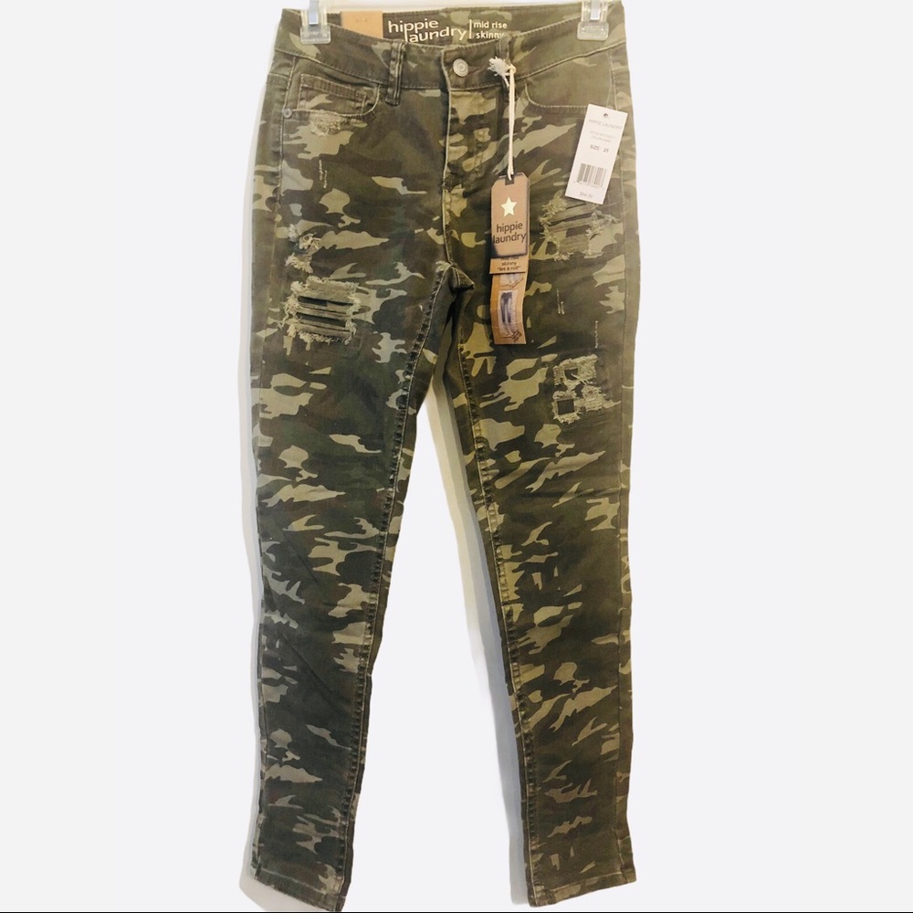 Camouflage Jeans 25 |  HIPPIE LAUNDRY distressed jeans 25 | NWT